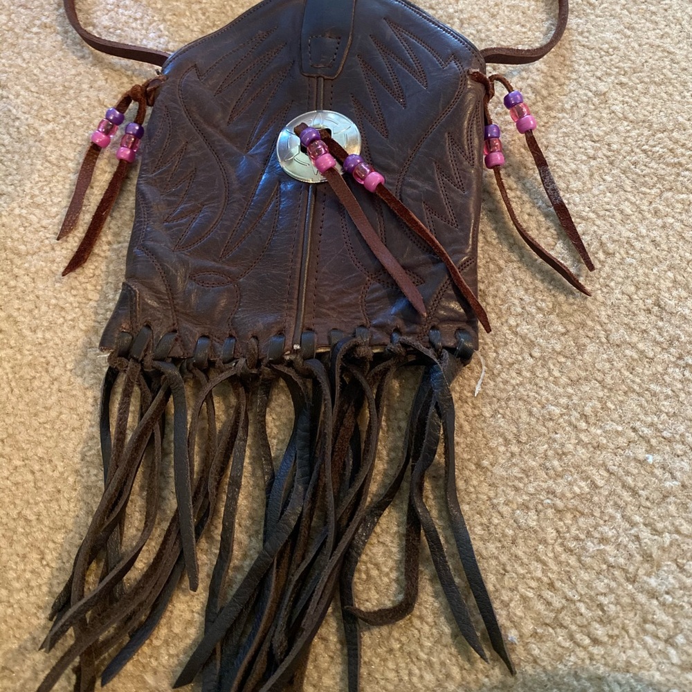 Cowboy boot repurposed purse